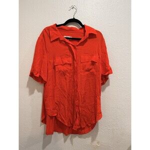Anthropologie  porridge clothing  blousy top T-shirt , Red/rouge  Size XL